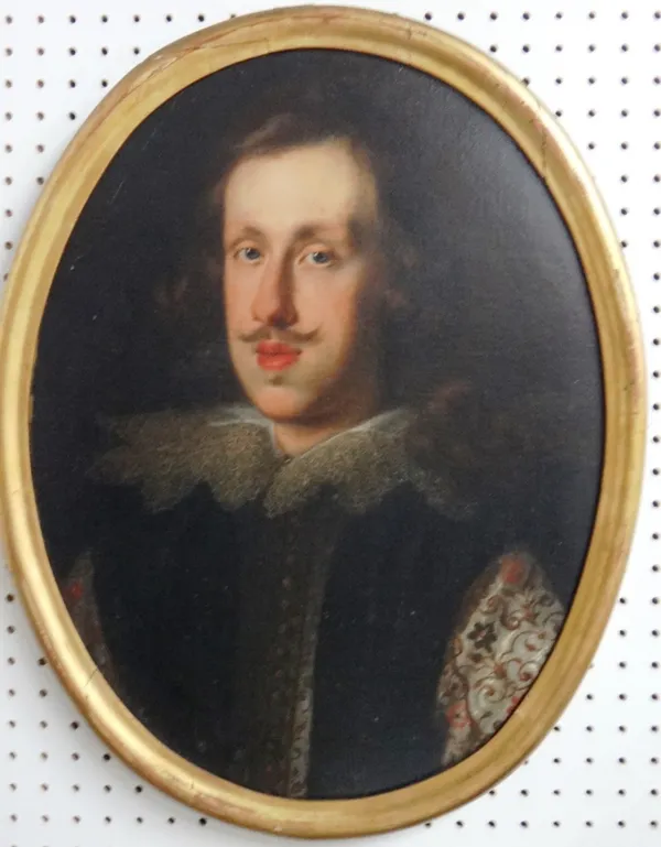 After Diego Velasquez, Portrait of Philip IV of Spain, oil on canvas, oval, 57cm x 43.5cm.