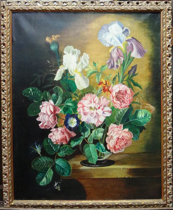 Continental School (early 20th century), Floral Still Life, oil on canvas,  62cm x 49cm.    E1