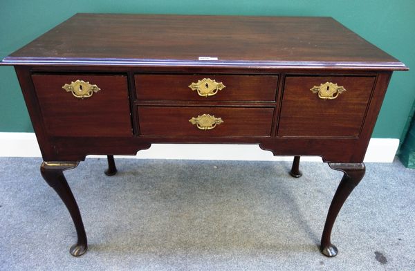 A George II mahogany low boy, with four various frieze drawers, on pad feet, 107cm wide.