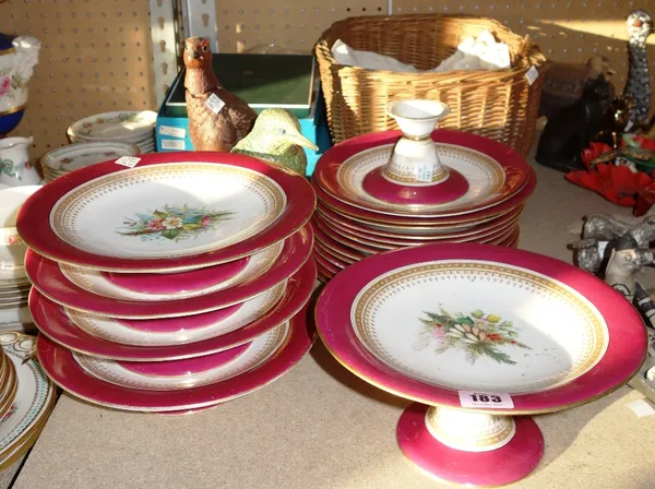 A quantity of ceramics including a late Victorian Worcester porcelain dessert service.  S1M