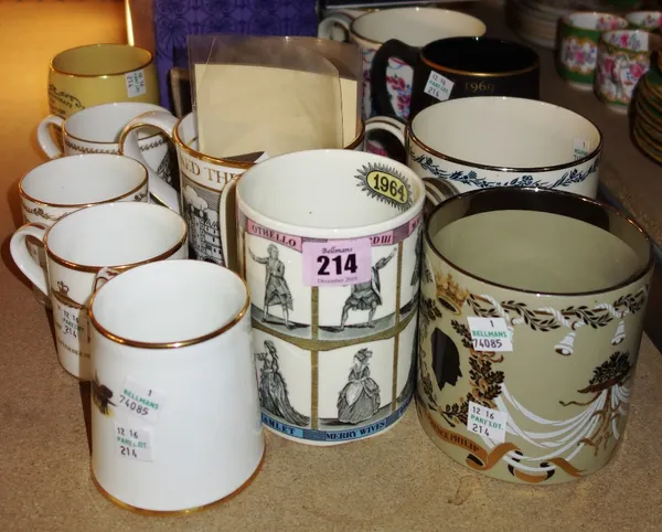 A quantity of 20th century commemorative Wedgwood mugs.  S1M