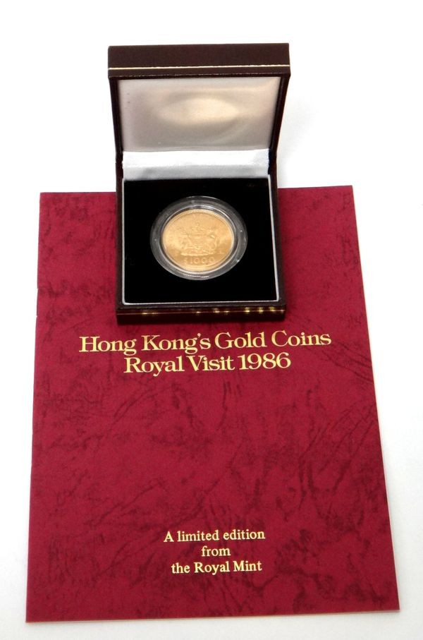 A Hong Kong gold one thousand dollars, commemorating The Royal Visit 1986, cased.