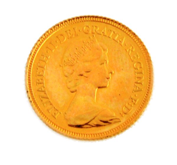 An Elizabeth II half sovereign 1982.  Illustrated