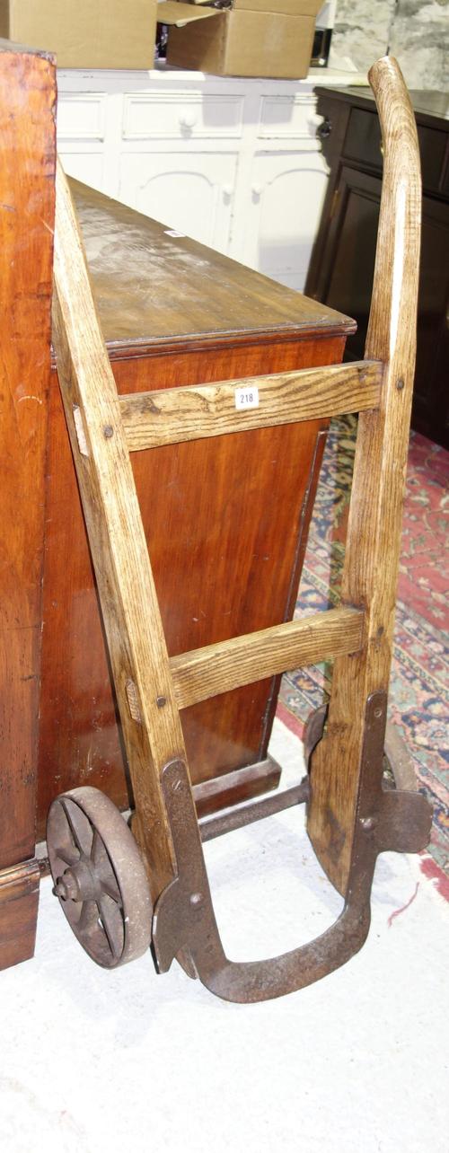 An early 20th century oak sack barrow.  G5