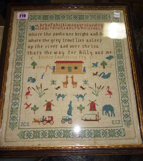 A 19th century needlework sampler and another (2)  CAB
