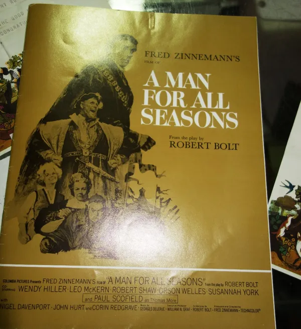 'A Man For All Seasons' program and congratulating Elizabeth Haffenden and Joan Bridge for the Oscar win for costume design, various letters and teleg