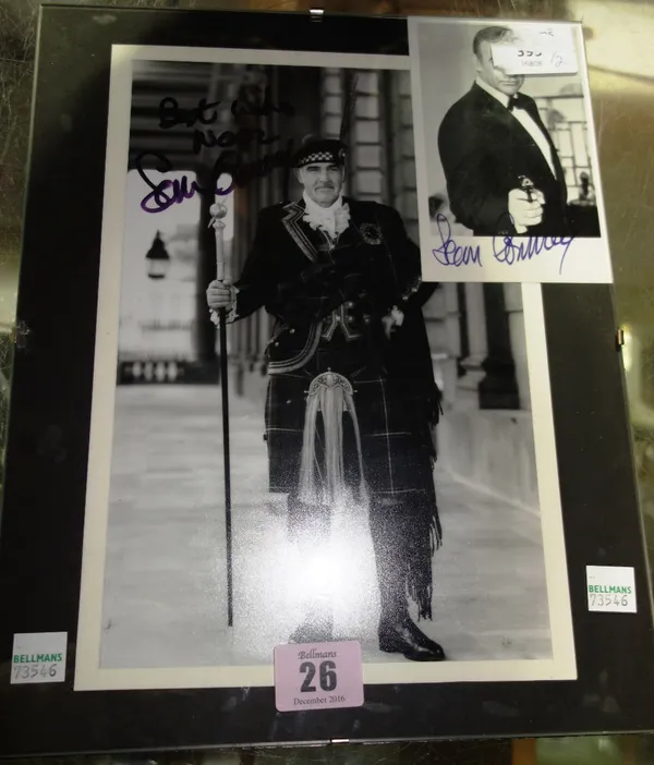 A Sean Connery signed photograph. All potential purchasers should satisfy themselves with authenticity of signatures.  CAB