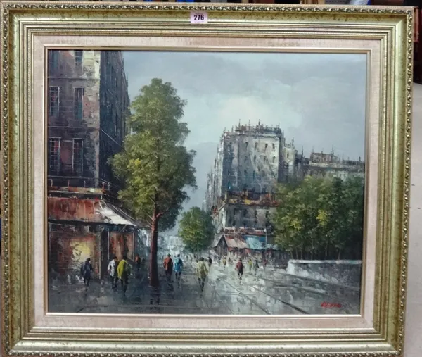 Oliveri (20th century), Paris street scene, oil on canvas, signed, 50cm x 60cm.  E1