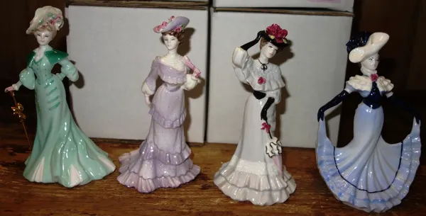 A group of four 20th century Coalport figures including; 'Louise', 'Grace', 'Beatrice' and 'Clara'. (4)  DIS