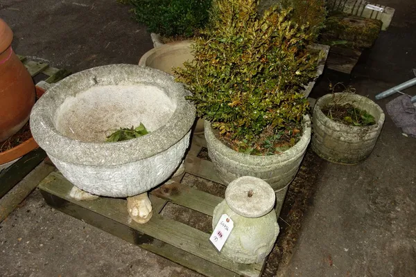 A group of eight 20th century reconstituted stone planters. (8)  OUT