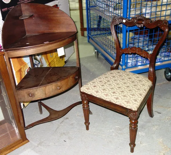 A 19th century mahogany washstand and a single dining chair. S1T
