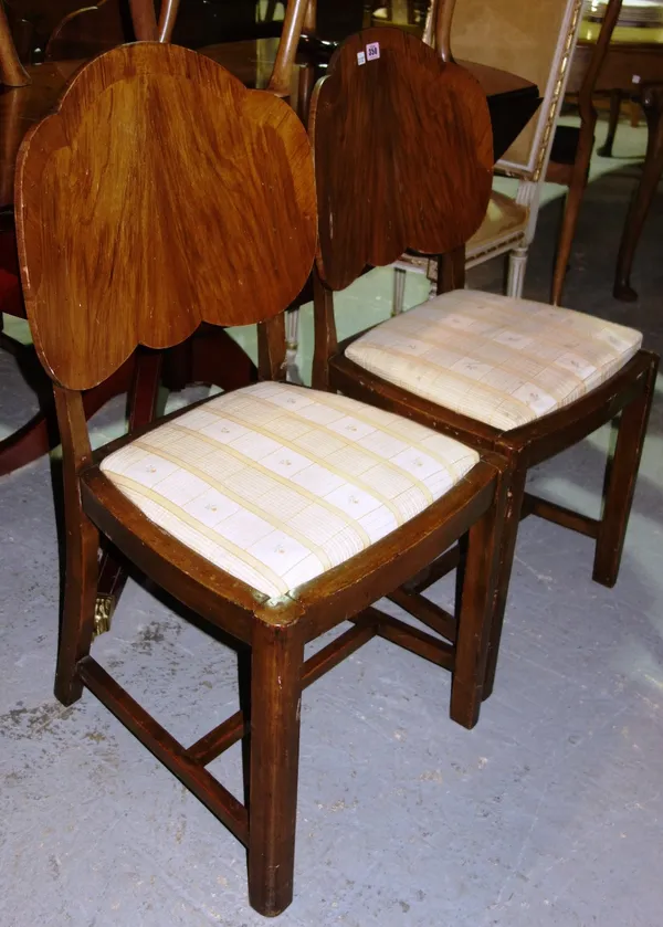 A set of four 20th century walnut dining chairs. (4)  L8