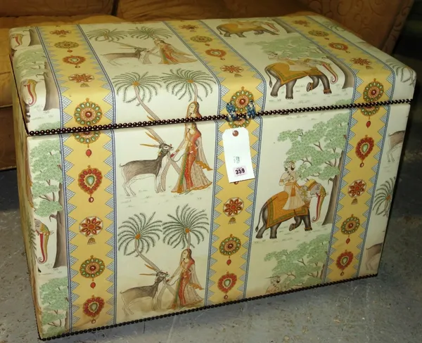 A 20th century upholstered ottoman, 92cm wide.   G3