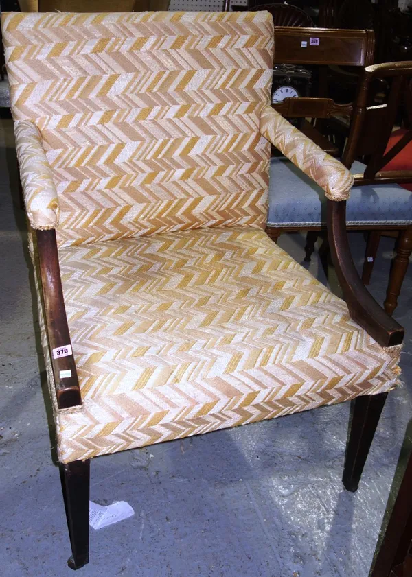 A 19th century mahogany Gainsborough type armchair.  C4