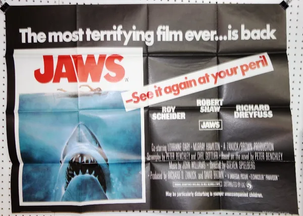 Film Poster; 'Jaws', folded.