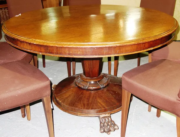 A Victorian mahogany breakfast table, 120cm wide.   D2