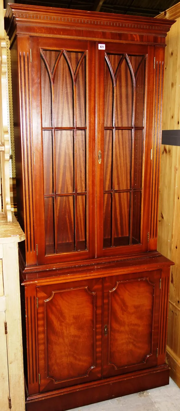 A mahogany bookcase cabinet.   M8