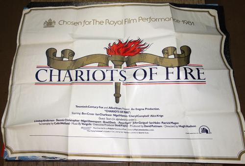 Film Posters; A group of six comprising, 'Chariots Of Fire', 'Elephant Man', 'Warlords of Atlantis', 'The Sea Wolves', 'Clockwise', and 'Robin Hood Pr