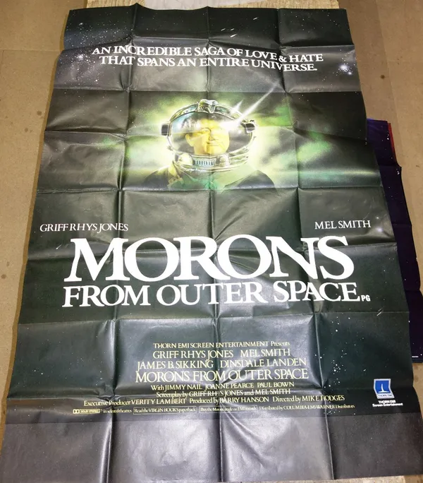 Film Posters; A group of six comprising; two 'Morons from Outer Space', 'Another Country', 'The Cotton Club', Xanadu' and 'Little Lord Fauntleroy', (6