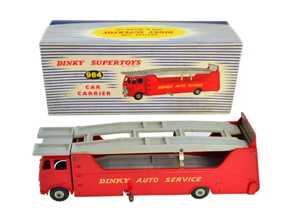 A Dinky Supertoys 984 car carrier, boxed.  Illustrated
