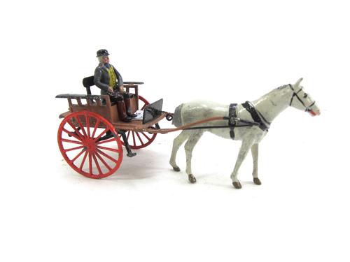 A quantity of Britains hollow cast lead figures from the Home Farm series, and a Farmers Gig, unboxed, (approximately 30 pieces).