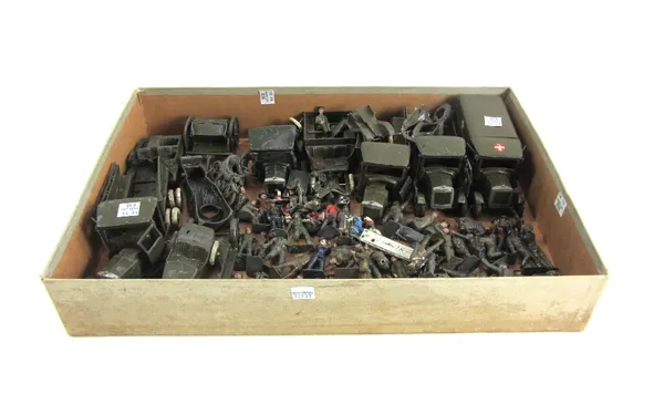 A quantity of Britains hollow cast lead military vehicles, figures and accessories (a.f) (qty).