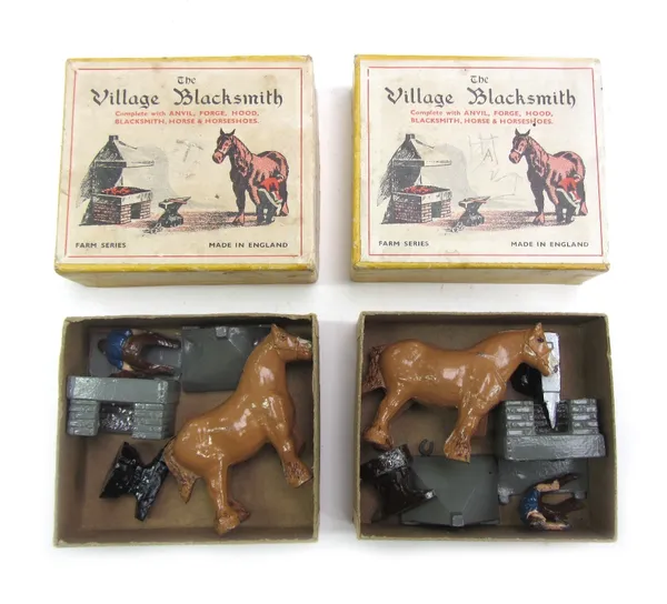 F.G. Taylor Ltd, 'The Village Blacksmith', hollow cast lead set no.169, boxed, and one further the same (2).