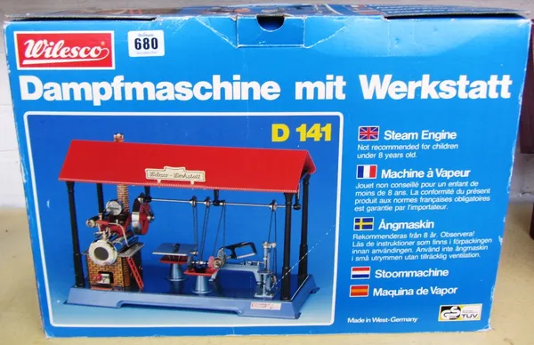 A Wilesco D141 steam engine saw mill, boxed.