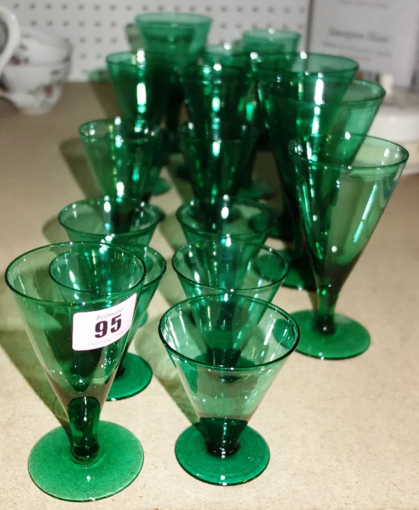 A group of green drinking glasses.  S3M