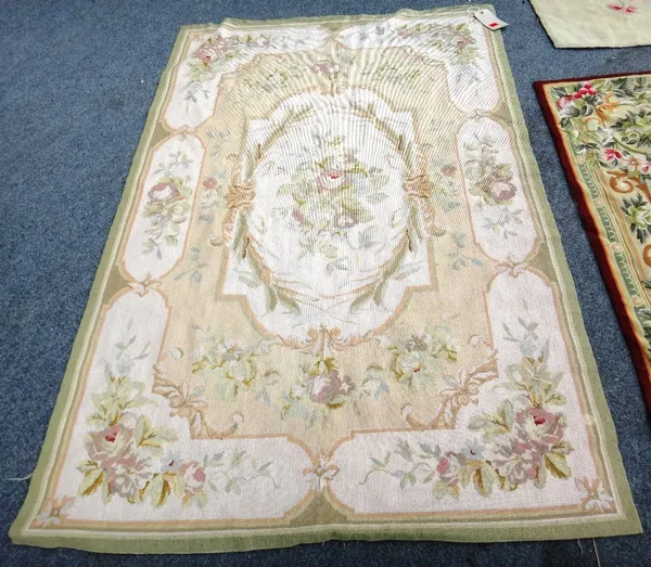 A floral tapestry panel of Aubusson design, 180cm x 120cm.