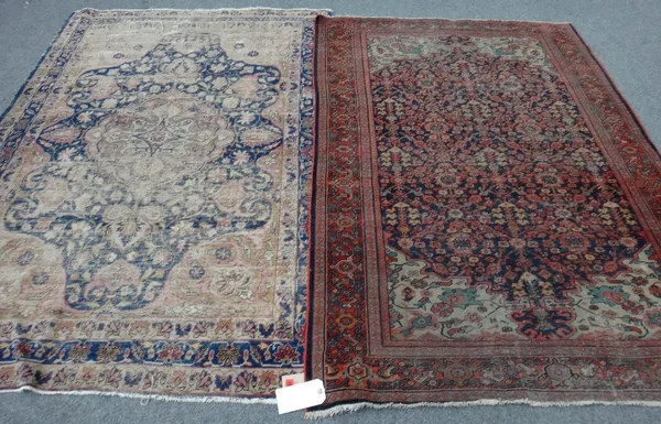 A Tabriz rug, 201cm x 138cm and a Sarough rug, 191cm x 133cm, (2).