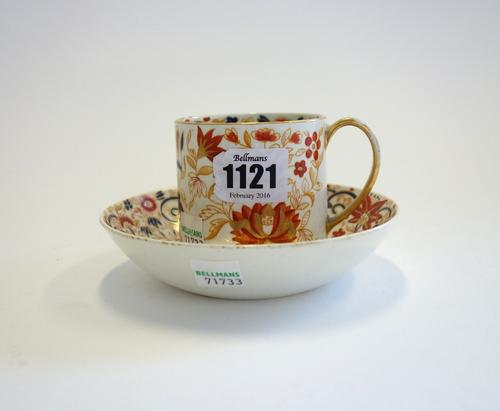 Five Chinese 18th century coffee cans, a Newhall 'Boy in the window' pattern coffee can, circa 1790, seven other late 18th/ early 19th century coffee