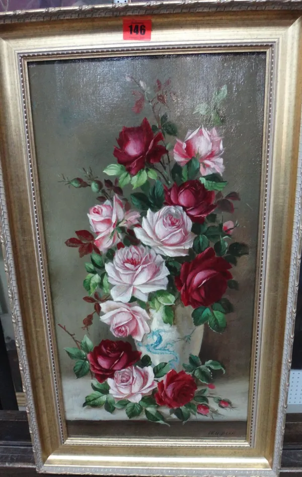 W. H. Dean (c.1900), Still life of roses, oil on canvas, signed.