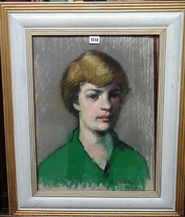 Robert Buhler (1916-1989), Portrait of Susan Gurney, pastel, signed and dated 1969, 52cm x 39cm. DDS