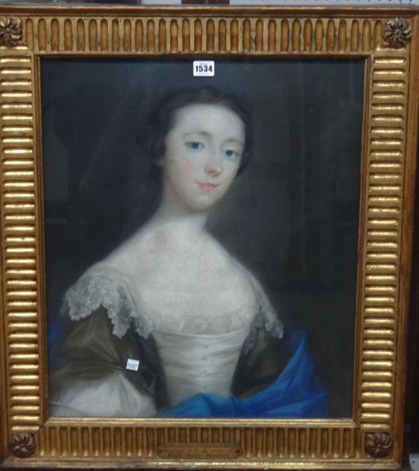 Circle of William Hoare of Bath, Portrait of Sarah Rochfort, wife of the Hon. Arthur Rochfort, and co-heiress of the Rt Hon. Henry Singleton, pastel,