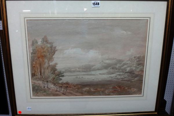 English School (19th century), Extensive landscapes, two, watercolour over pencil, the larger 32cm x 47cm.(2)