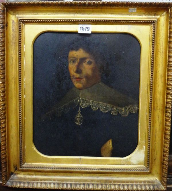 Dutch School (19th century), Portrait of a gentleman in 17th century dress, oil on board, 32cm x 27cm.