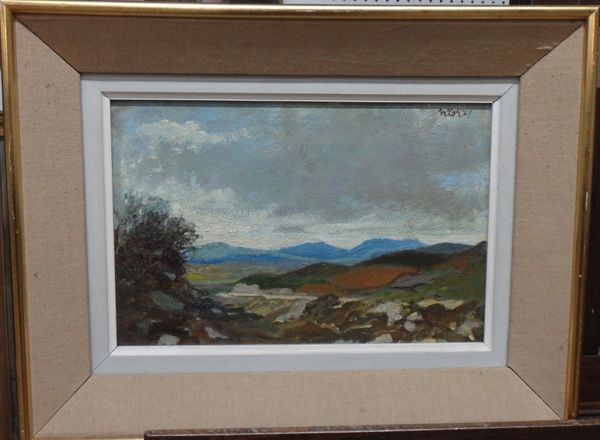 Charles McCall (1907-1989), Mountain Road, Wester Ross, oil on board, signed and dated '67, 19.5cm x 29.5cm. DDS