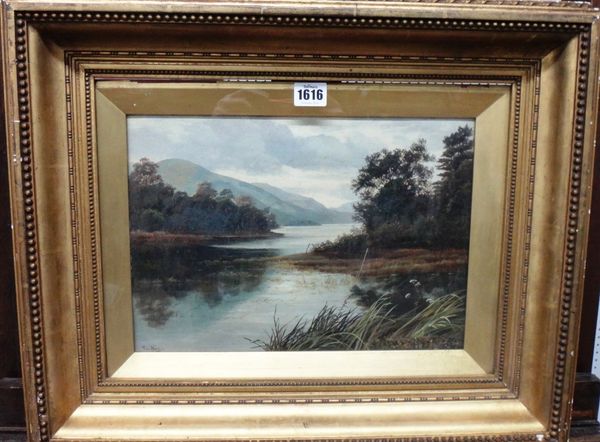 Theodore Hines (fl.1876-1889), Loch Lomond, oil on canvas, signed, inscribed on reverse, 24cm x 34cm.