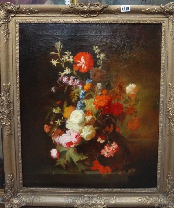 Dutch School (19th century), Floral still life, oil on canvas, 61cm x 50cm.