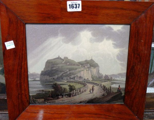 Robert Salmon (1775-1848), Dumbarton Castle on the Clyde, oil on panel, signed with initials and dated 1817, 20.5cm x 24.cm.