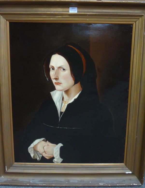 After Jan van Scorel, Portrait of a lady, oil on canvas, 64cm x 51cm.  This painting is a copy of a work loaned to the National Gallery in 1937 by Lt.