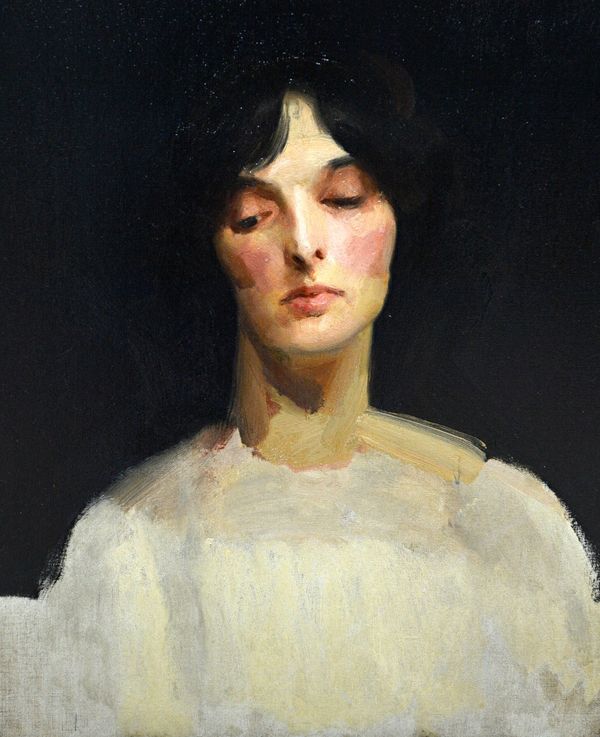 Douglas Stannus Gray (1890-1959), Woman in White, oil on canvas, 59cm x 49cm.Exhibited: Spink 1990 DDS  Illustrated