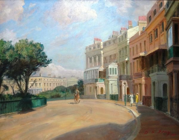 Douglas Stannus Gray (1890-1959), Lewes Crescent, Brighton, oil on canvas, signed and dated 1937, 121cm x 156cm.   IllustratedExhibited: Spink 1990 DD