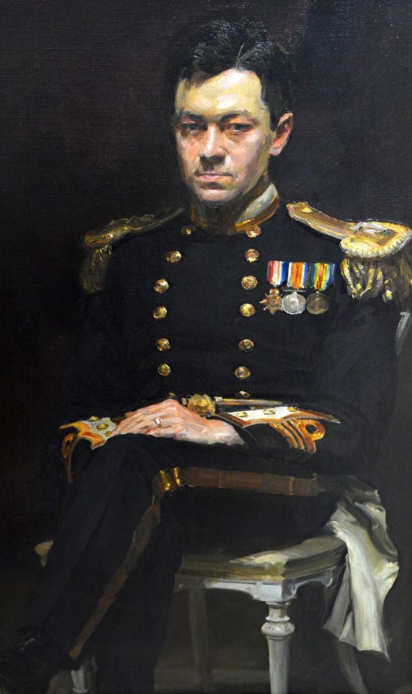 Douglas Stannus Gray (1890-1959), Portrait of Lieutenant Commander D.S. Grey R.N., oil on canvas, signed and dated '23, 125cm x 75cm.  IllustratedExhi