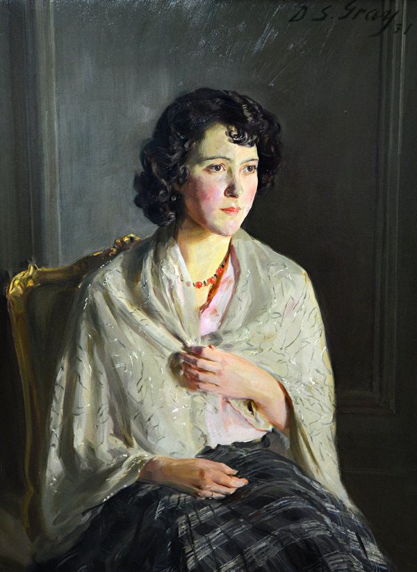 Douglas Stannus Gray (1890-1959), Portrait of Miss Hewitt, oil on canvas, signed and dated '31, 101cm x 75.5cm. IllustratedExhibited: Spink 1990The Ro