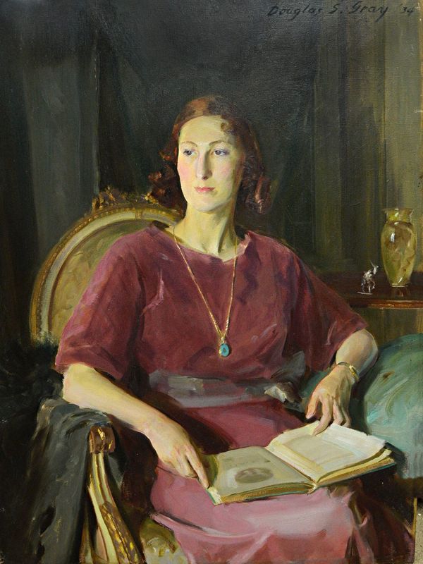 Douglas Stannus Gray (1890-1959), Portrait of Miss Smith, oil on canvas, signed and dated '34, 111cm x 83cm.  IllustratedExhibited: R.P.S 1934 DDS