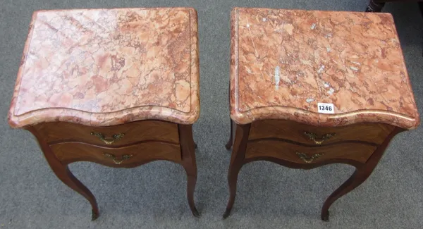 A 19th century mahogany two drawer side table on reeded supports, 118cm wide.