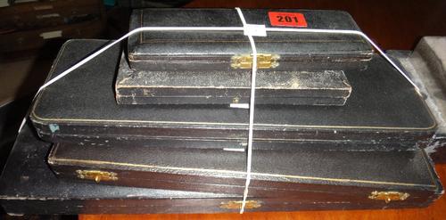 Silver plated and metal wares, comprising; a three piece carving set, having antler handles, a set of twelve teaspoons, with a matching pair of sugar