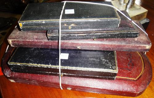 Silver plated and metal wares, comprising; a part carving set, comprising; one knife and two forks (two further items lacking), a set of twelve teaspo